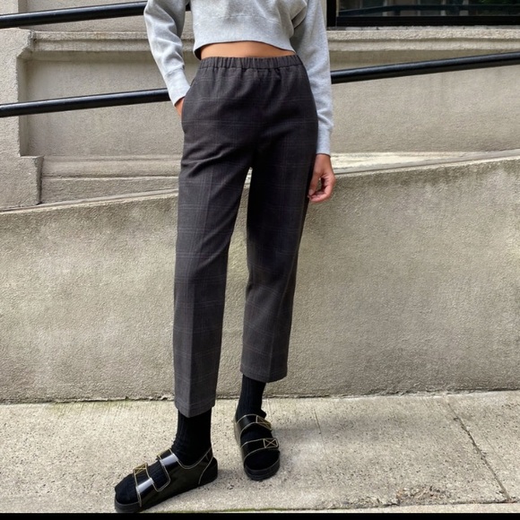 Babaton Jimmy Pant Plaid Dark Green Trousers Dress Pants Size 4 - Picture 9 of 10